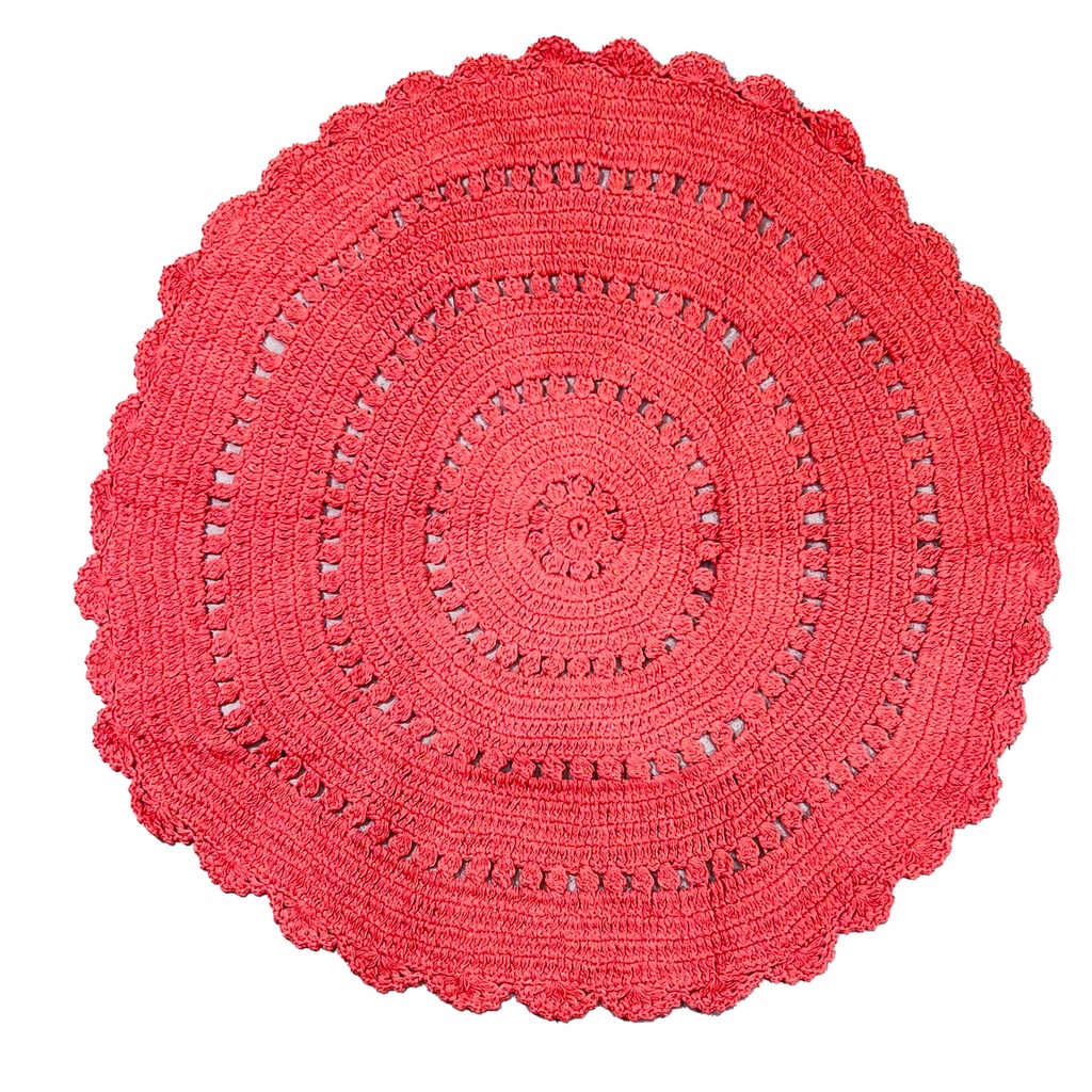 Alfombra infantil 120cm tejida rosado