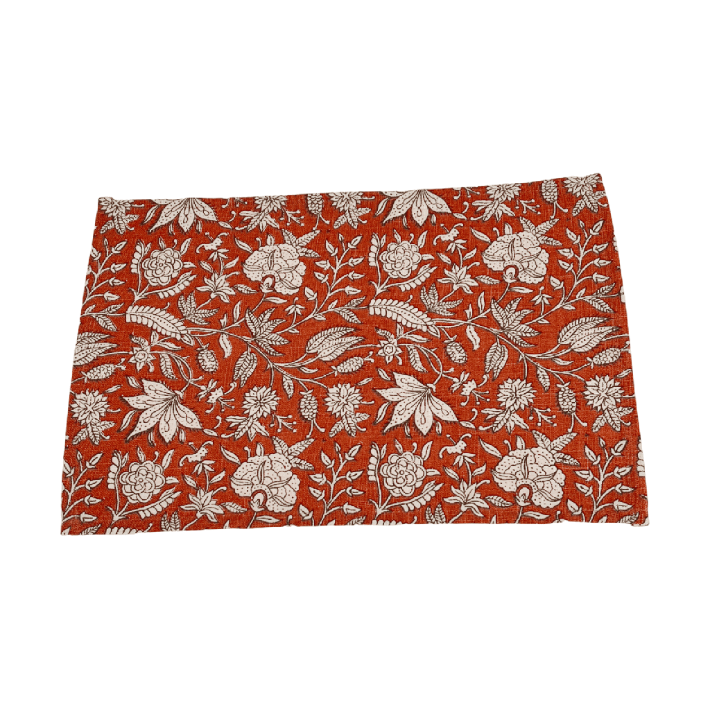 Individual 33x45cm flower print rojo