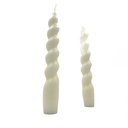 Vela larga ranurada 18cm blanco set 2 