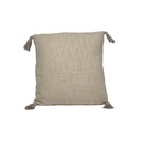 Cojín 45x45cm tejido con borlas crudo