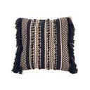 Cojín 45x45cm boho flecos grafito