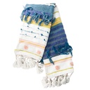 Manta 125x150cm tejida líneas flecos