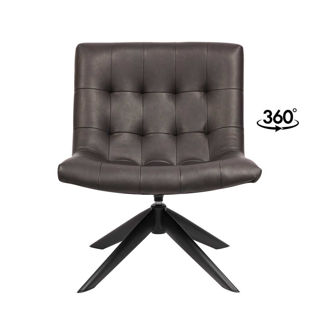 Poltrona giratoria PU Nairobi negro b/metal