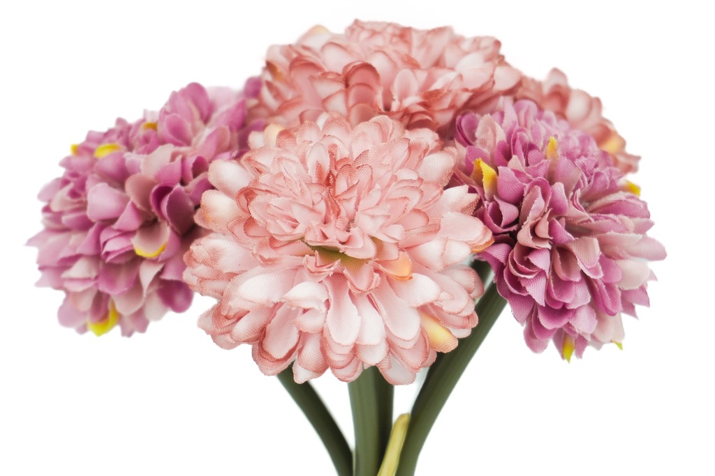 Ramo 6 crisantemos artificial rosado