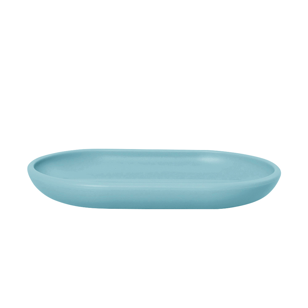 Jabonera plástica celeste