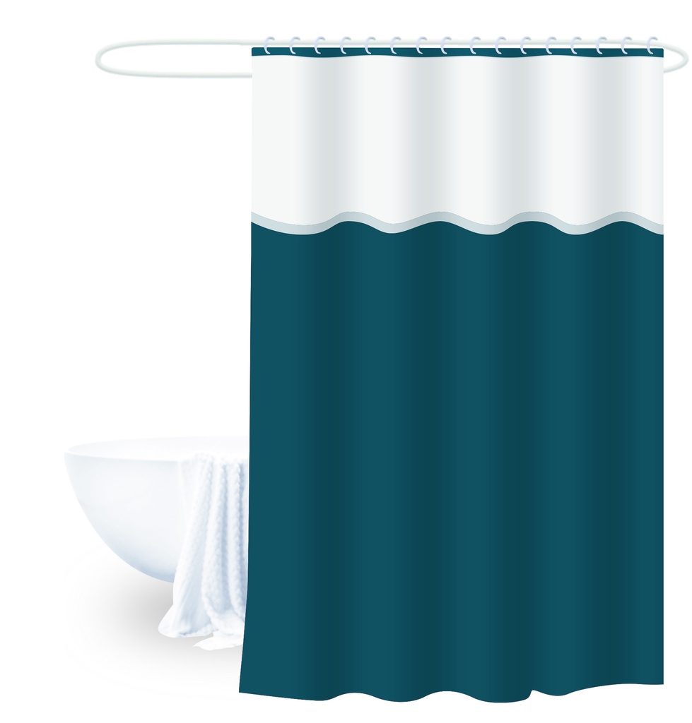 Cortina baño PEVA turquesa 180x180cm
