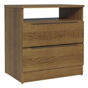 Velador Varese 2 cajones rustic