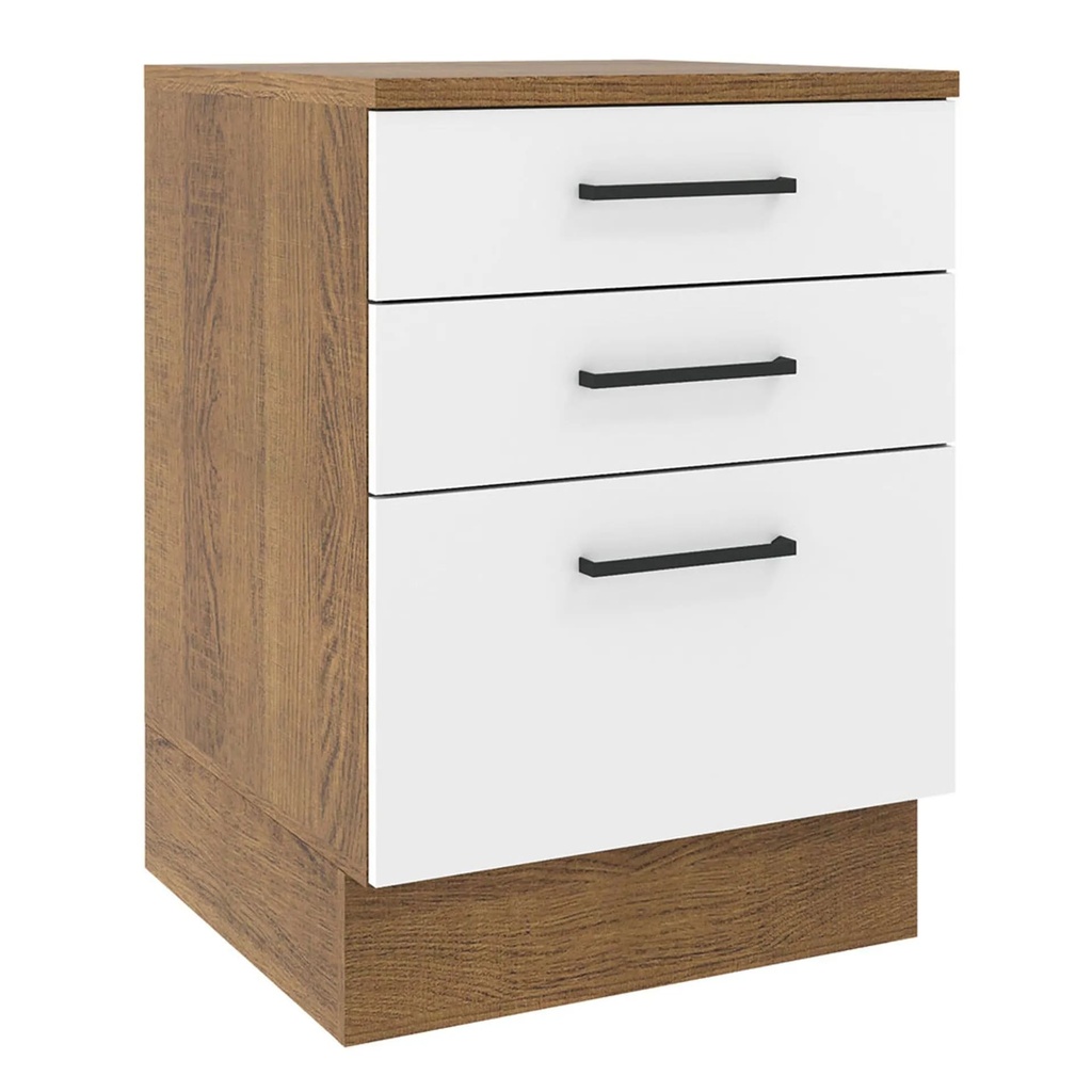 Base cocina Agata blanco 3 cajones 60cm