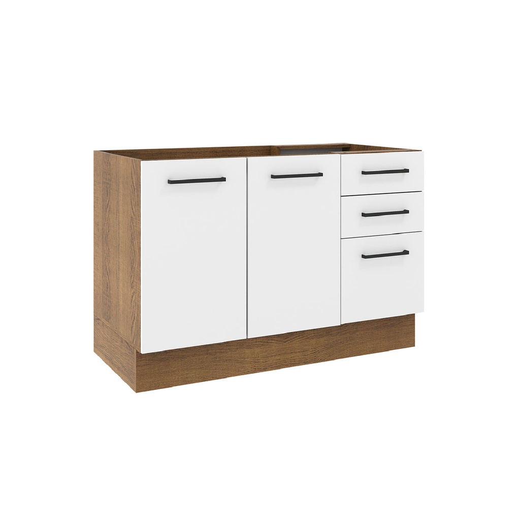 Base cocina Agata blanco 2 puertas 3 cajones 120cm