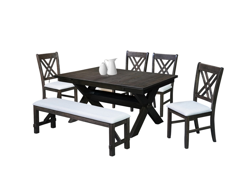 Juego comedor 4 sillas + banca Sohag beige
