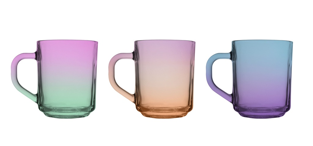 Taza de vidrio multicolor 246ml