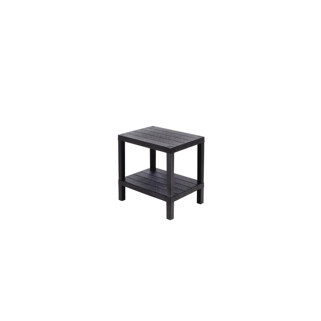 Estante plástico negro 2 niveles 39x23x39cm