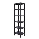 Estante plástico negro 6 niveles 39x23x145,5cm