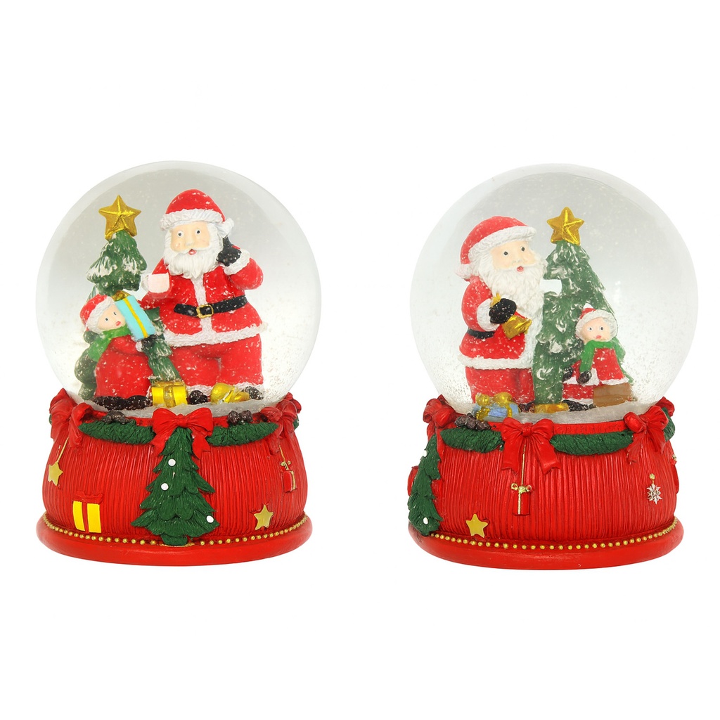 Bola de cristal navideña 10cm c/luz