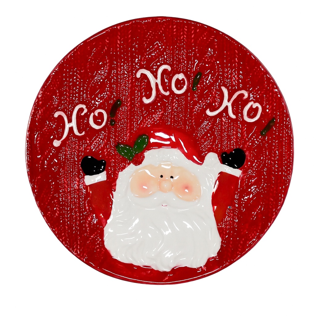 Plato navidad 20,5x2,4cm cerámica pascuero