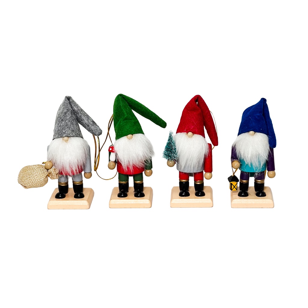 Adorno navidad madera gnomos 11cm