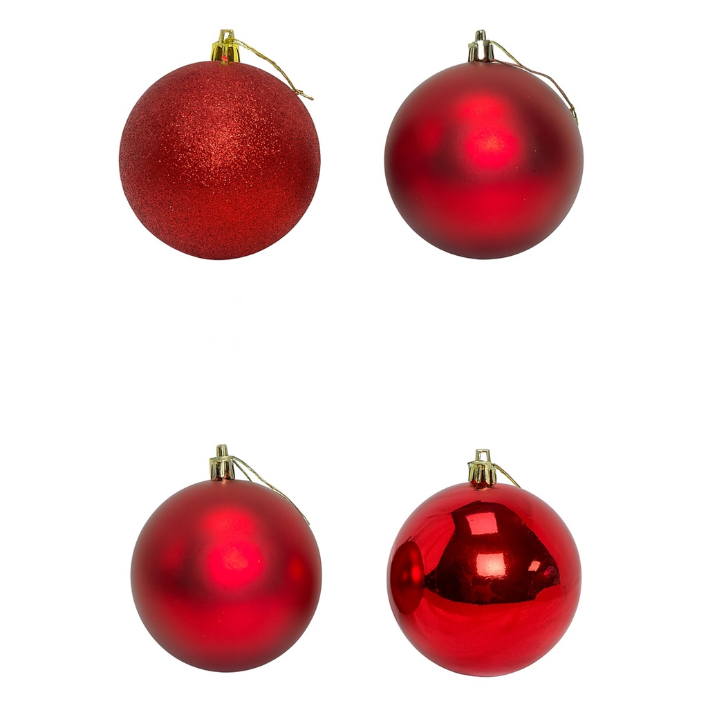 Bola navidad 10cm 6pcs rojo