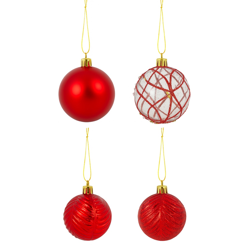 Bola navidad 6cm 20pcs rojo