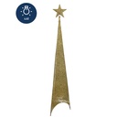 Figura navideña 150cm 60 luces LED árbol triangular dorado