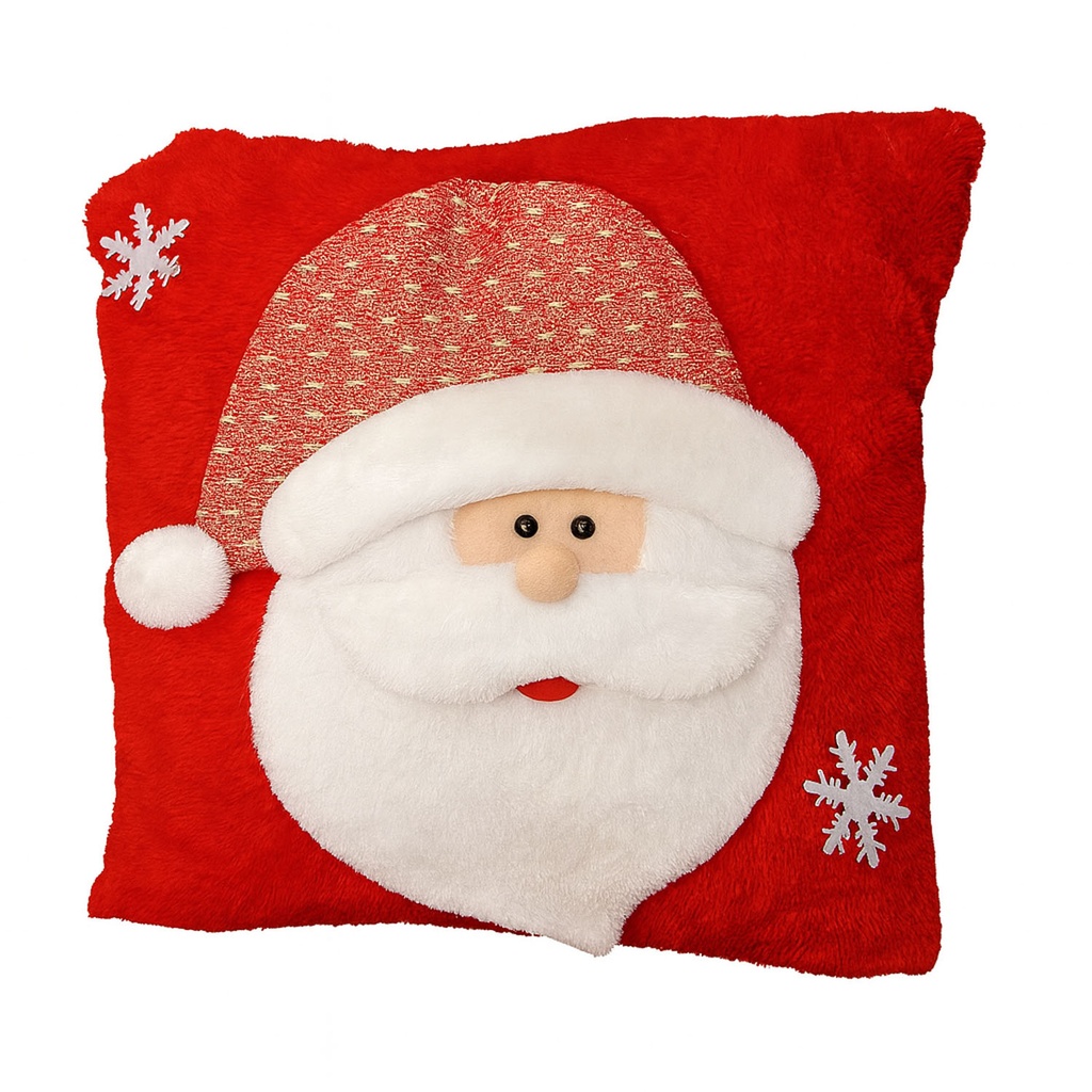 Cojín 43x43cm navidad viejo pascuero rojo