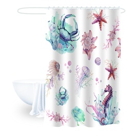 [230025045] Cortina de baño cangrejo 180x180cm 