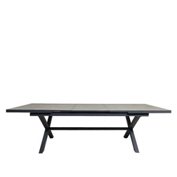 [230031108] Mesa terraza extensible Ravello vidrio templado gris 152/200cm