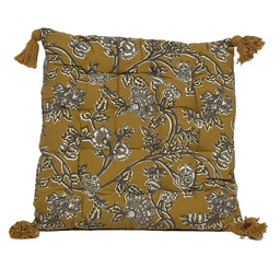 [230031282] Cojín 40x40cm print amarillo silla