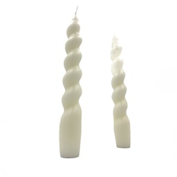 [230032830] Vela larga ranurada 18cm blanco set 2 