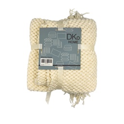 [230033089] Manta 127x125cm tejida blanco