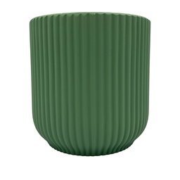 [230033106] Macetero cerámica 14cm ranurado menta