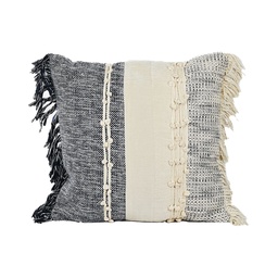 [230034230] Cojín 45x45cm boho flecos azul