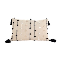 [230034241] Cojín 30x50cm líneas negras crudo