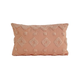 [230034261] Cojín 30x50cm algodón textura rosa