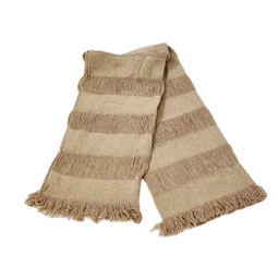[230034264] Manta 125x150cm tejida franjas crudo
