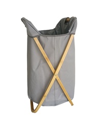 [230035326] Canasto de ropa tela y bambú