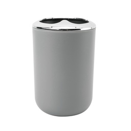 [230038691] Porta cepillo dientes plástico plateado gris