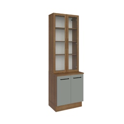 [230040610] Vitrina 4 puertas Agata gris 70cm