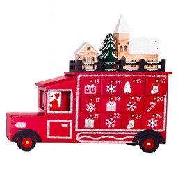 [230042081] Calendario navidad 30x25x10cm tren