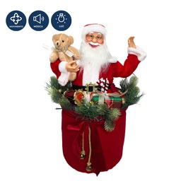 [230042403] Viejo pascuero con luz y música 60x25cm