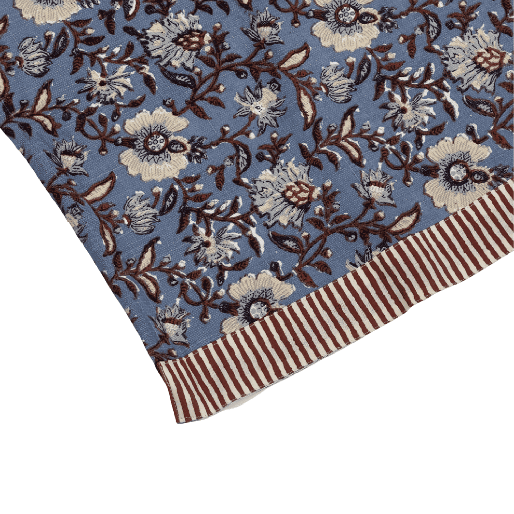 Mantel flower print azul 200x135cm