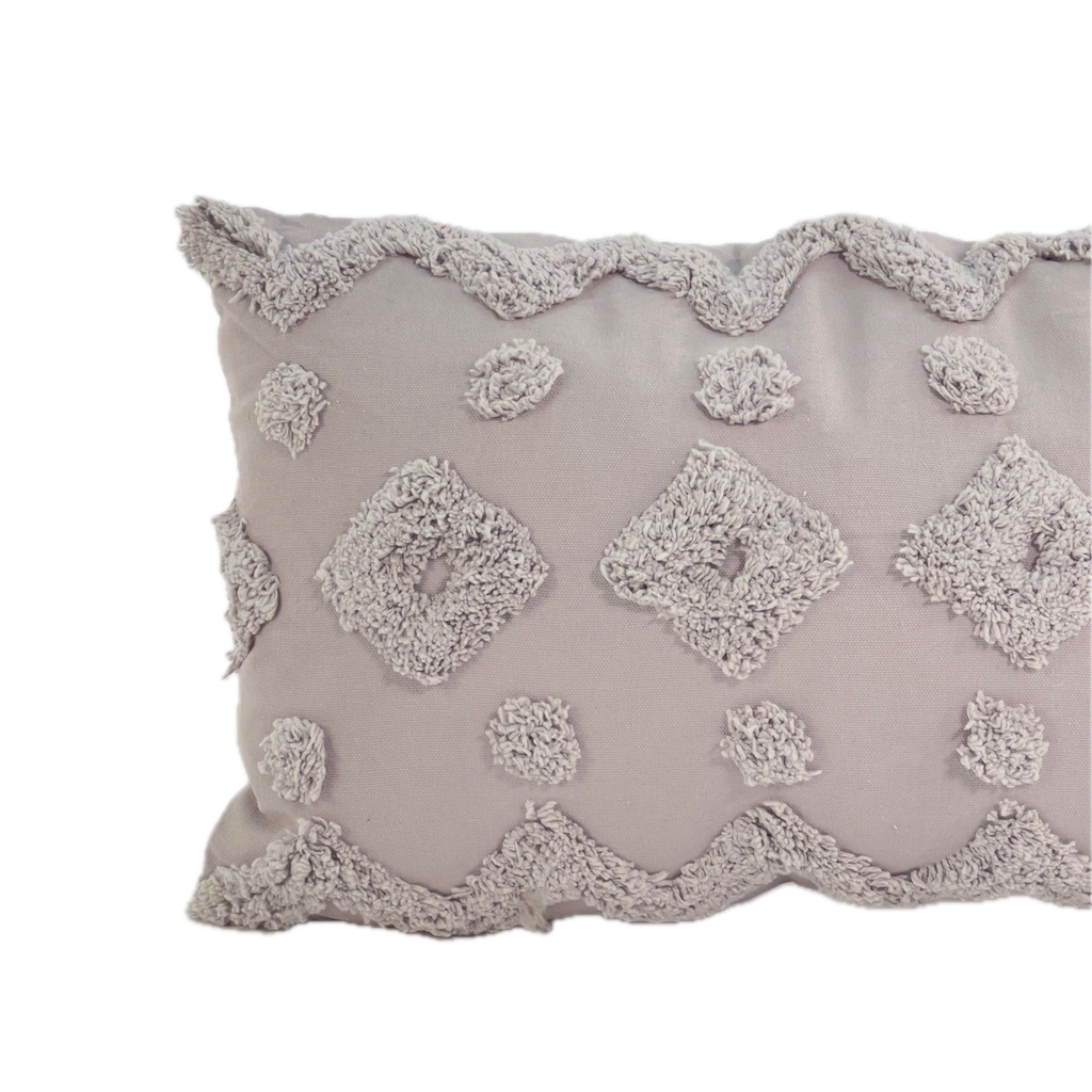 Cojín algodón textura gris 30x50cm