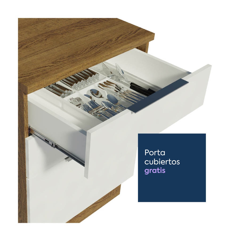 Base cocina Stella blanco 3 cajones 60cm