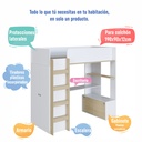 Cama Elevada Multifuncional 1 plaza 190x90cm