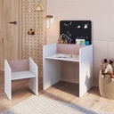 Escritorio infantil con Silla Le Petit blanco-rosa