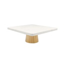 Stand para torta mármol bambú 25,5x25,5x9,5cm