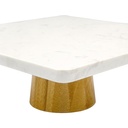 Stand para torta mármol bambú 25,5x25,5x9,5cm