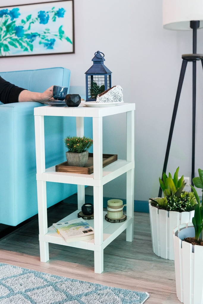 Estante plástico blanco 3 niveles 39x23x65,7cm