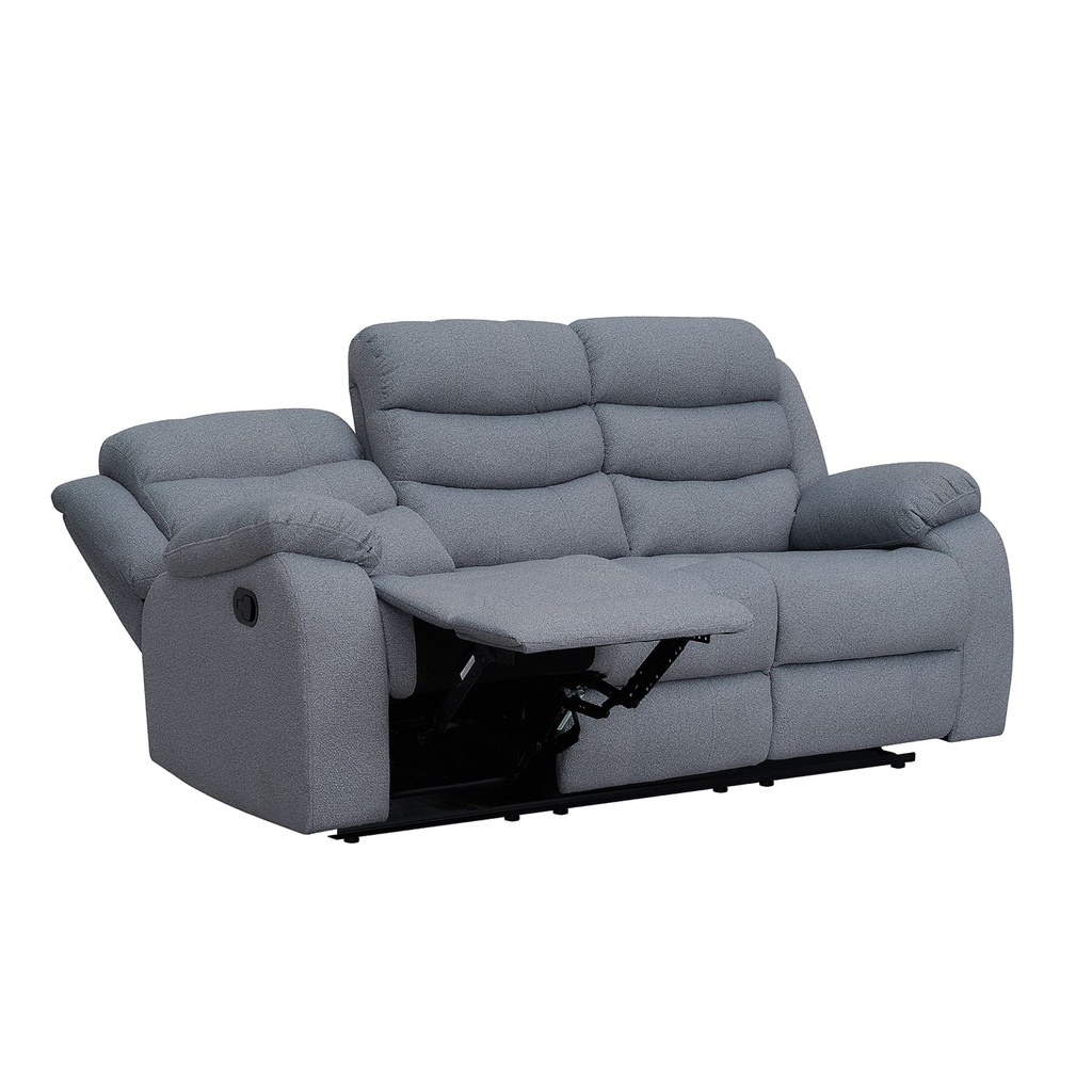 Sofá reclinable 3 cuerpos Boston gris claro