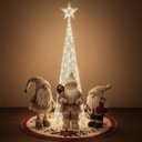 Figura navideña 150cm 60 luces LED árbol triangular plateado