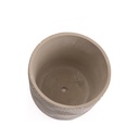 Macetero de Cemento Lineas Blancas 15cm